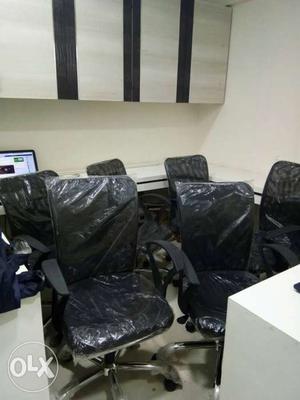Black Leather Office Rolling Chairs