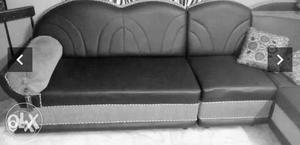 Black Padded Sectional Sofa