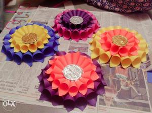 Blue, Purple, Yellow, And Orange Pink Flower Decoration for