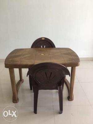 Brown Plastic Table And Chairs Set