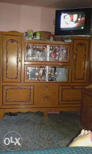 Brown Wooden Display Cabinet