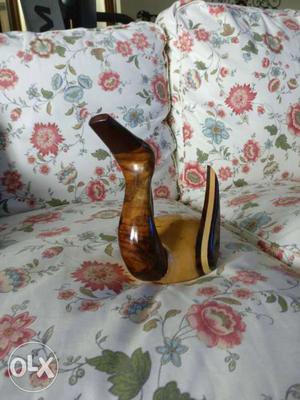 Brown Wooden Swan Figurine