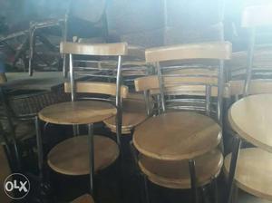 Brown-and-gray Steel Chairs Lot