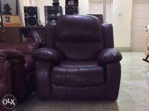 Brown leather recliner for sale in excellent condition