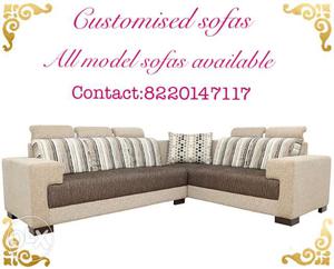 Five seater with corner and bend handrest sofa