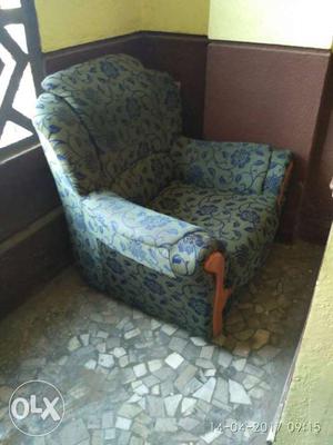 Gray Floral Sofa Chair