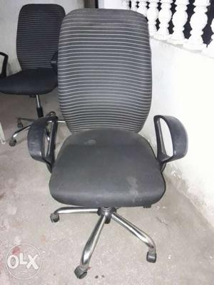 Gray Leather Rolling Chair