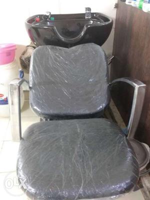 Gray Leather Salon Chair