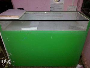 Green Wooden Framed Display Counter
