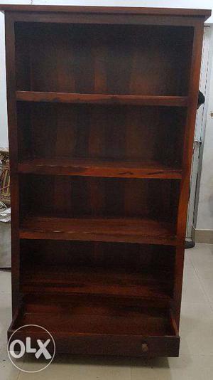 New Cashmere Solid Wood Book Shelf in Honey Oak Finish