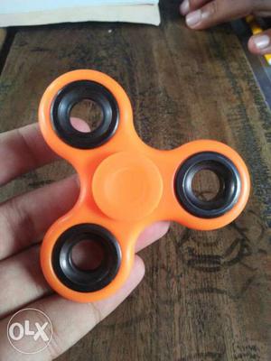 Orange And Black Fidget Tri-spinner