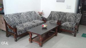Pure Shisham Wood Battan Sofa with Center Table is for Sale