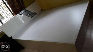Queen Size White Wooden Bed Frame