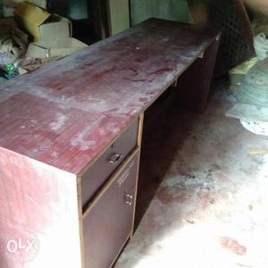 Rectangular Red Wooden Kitchen Cabinet