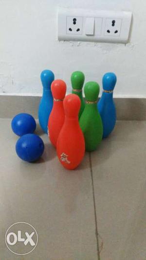 Red, Green And Blue Bowling Toy Set