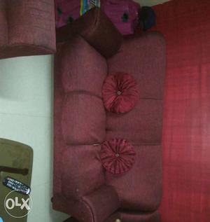 Red Suede 5-seat Sofa