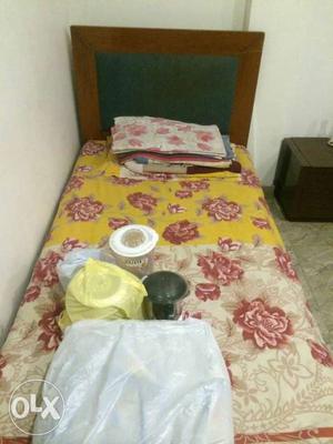 Single bed with mattress teak wood...in good