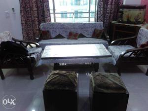 Sofa & Dining Table - Pure Sagwan Wood Furniture
