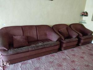 Sofa Set of 3 with 2 single in Ok condition