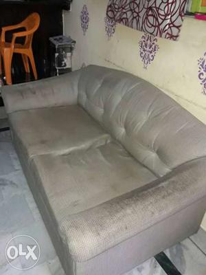 Tufted Gray 2-seat Sofa