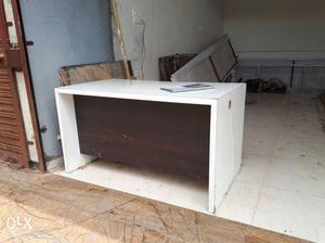 White And Brown Wooden office table