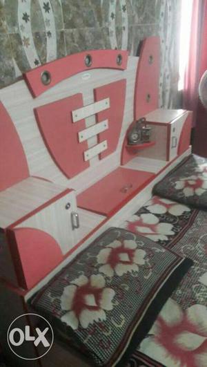 White And Pink Wooden Entertainment Unit