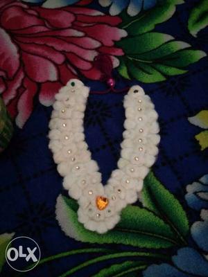 White Knit Necklace