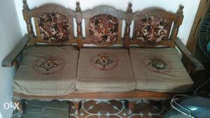 Wooden Bench Chair With Cushions & Dressing table