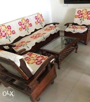 Wooden Sofa set with 1 Center Table