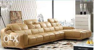 Yellow Leather Sectional Couch