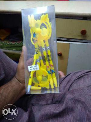 Yellow Plastic Propeller Toy In Box