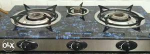 Black And Gray 3-burner Gas Cook Top