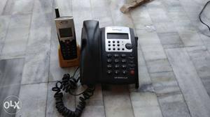 Black And Gray IP Desk Phone And Black And Gray Cordless