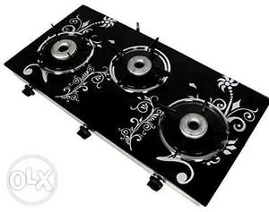 Black And White Floral 3-gas Stove