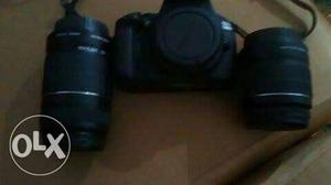 Black DSLR Camera With Two Lensd