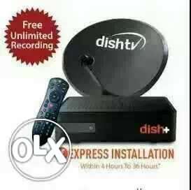 Black Dish TV Parabolic Antenna With TV Box And Remote