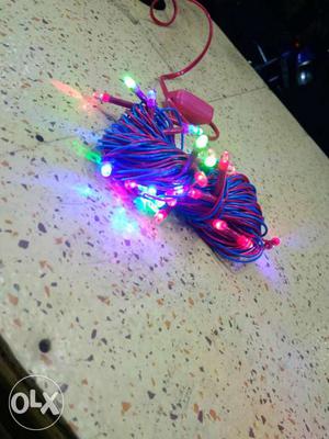 Blue And Red String Lights