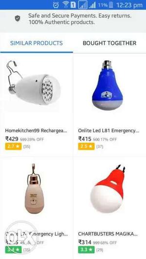 Emergency light a.c. and dc bulb 4 backup and