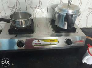 Gray 2-burner Gas Range