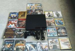 Sony PS3 Console, Controller, And Game Cases
