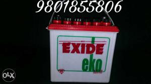 White And Red Exide Eko Auto Battery