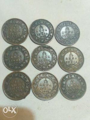 1 /12 Indian Anna Coins