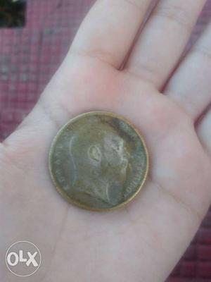1 Re coin from the year . From the time of