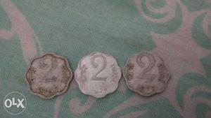 15 Silver 2 Paise Coins
