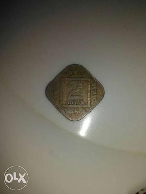 2 ANNAS coin George King Emperor 