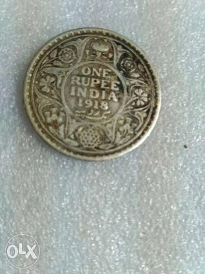 5th George 100 Years old,Silver made One Rupee Indian 