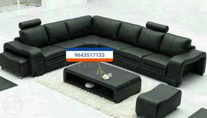 Black Leather Living Room