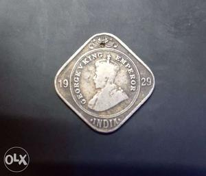 George V King Emperor Silver Annas Coin