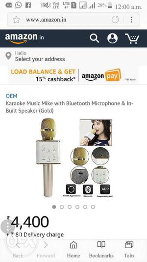 Karaoke Music Mike With Bluetooth Microphone