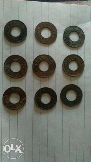 Nine Indian Pice Coins